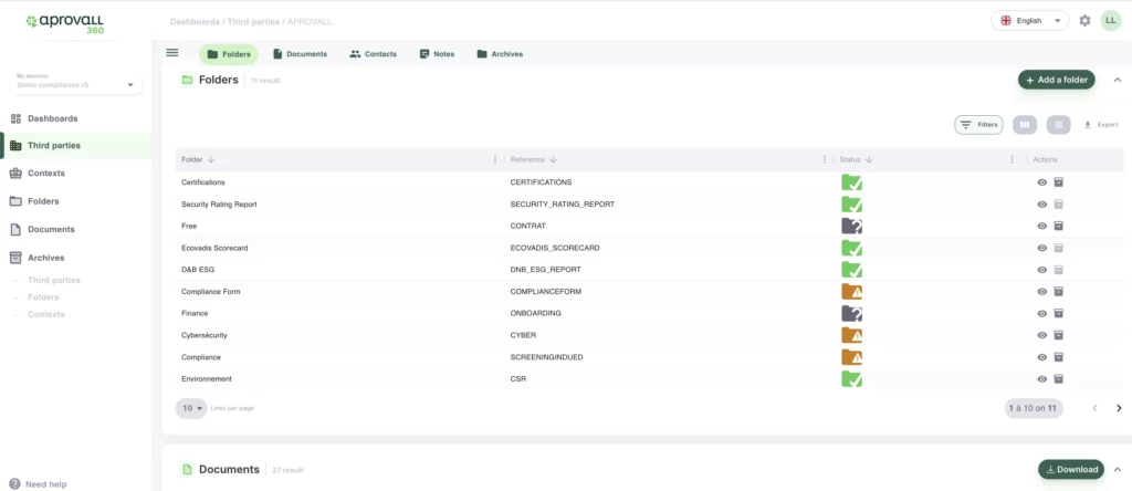 Aprovall UI Third Parties